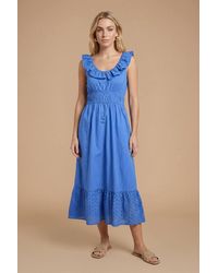 Dorothy Perkins - Broderie Ruffle Tiered Hem Maxi Dress - Lyst