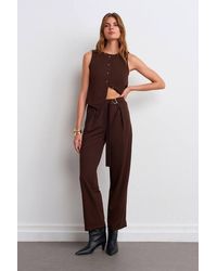 Dilvin - High-Waist Wide-Leg Crepe Trousers - Lyst