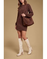 Oasis - Kathrine Faux Leather Metal Trim High Block Heel High Leg Boots - Lyst