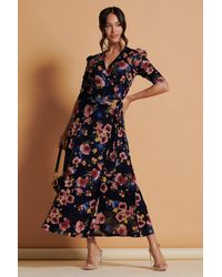 Jolie Moi - Qaliyah Wrap Front Mesh Maxi Dress - Lyst