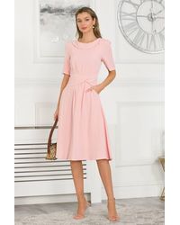Jolie Moi - Beckie Fold Over Neck Dress - Lyst