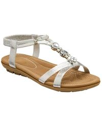 Lotus - 'Daria' Flat Open-Toe Sandals - Lyst