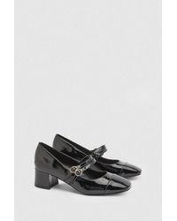 Oasis - Clair Faux Leather Toe Cap Block Heel Mary Janes - Lyst