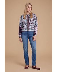 Dorothy Perkins - Animal Button Up Crew Neck Cardigan - Lyst