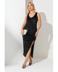 Yours - Sequin Velvet Maxi Dress - Lyst
