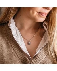 The Colourful Aura - Rose Half Moon Zircon Minimalist Pendant Necklace - Lyst