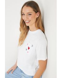Oasis - Heart Pocket Embroidered Tshirt - Lyst