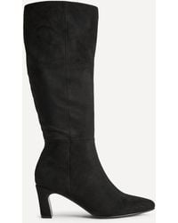 Linzi - Signature Faux Suede Heeled High Leg Boots - Lyst