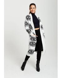 Liquorish - Eye Pattern Longline Cardigan - Lyst
