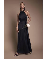 Coast - Wrap Waist Detail Satin Halter Neck Bridesmaid Dress - Lyst