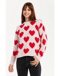 Liquorish - Heart-Print Knit Jumper - Lyst