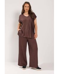 Yours - Wide Leg Formal Trousers - Lyst