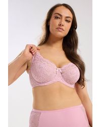 Yours - Swirl Lace Underwired Non-Padded Bra - Lyst