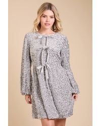 Dorothy Perkins - Dp Luxe Bow Detail Velvet Sequin Mini Dress - Lyst