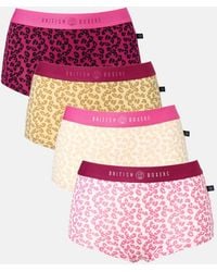 British Boxers - Pack Of Four "Leopard Rose" Bamboo Hipster Boxer Briefs - Lyst