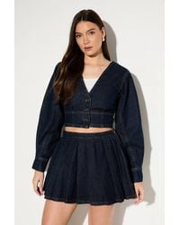 MissPap - Balloon Sleeve Denim Shirt - Lyst