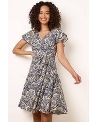 Blue Vanilla - Short Sleeve Slip On V-Neck Mini Dress - Lyst