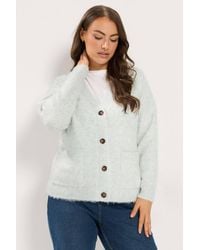 Yours - Brushed Boyfriend Cardigan - Lyst