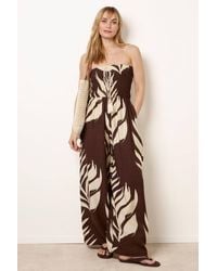 Blue Vanilla - Shirred Waist Sleeveless Tie Jumpsuit - Lyst