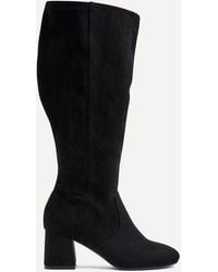 Linzi - Fable Wide Fit Faux Suede Knee High Block Heeled Boot - Lyst