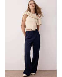 WOVCOR - High Waist Vintage Wash Straight Leg Jeans - Lyst
