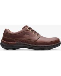 Clarks - Nature Three Mahogany Leather Derby Shoes, Lace Up - Lyst