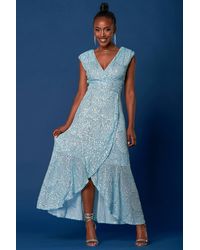 Jolie Moi - Sequin High Low Hem Maxi Dress - Lyst