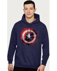 Marvel - Captain America Shield Paint Splat Avengers Hooded Sweatshirt - Lyst