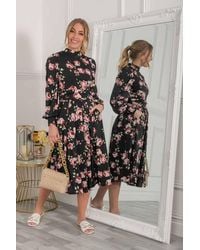 Jolie Moi - Kathryn Long Sleeve Midi Dress - Lyst