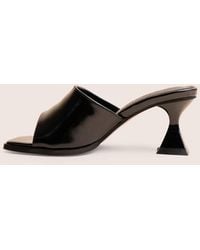 Public Desire - Romi Patent Mule Square Toe Flared Block Mid Heels - Lyst