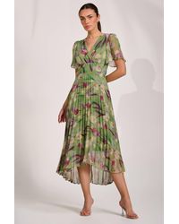 Jolie Moi - Chiffon Pleated Maxi Dress - Lyst