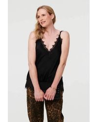Izabel London - Lace Trim Sleeveless Cami Vest Top - Lyst