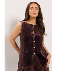 Yours - Velvet Longline Waistcoat - Lyst