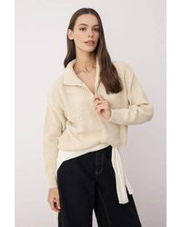 WOVCOR - Super Crop Knit Sweater W/ Zipper Detail - Lyst