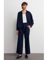 Dilvin - Wide-Leg Belted Crepe Trousers - Lyst