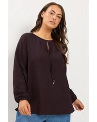 Yours - Textured Long Sleeve Blouse - Lyst