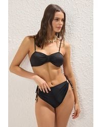 WOVCOR - Tunnel Detail Tie Side High Waist Brazilian Bikini Bottom - Lyst