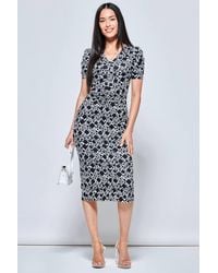 Jolie Moi - V Neck Bodycon Midi Dress - Lyst