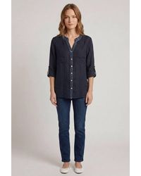 Izabel London - Sequin Trim 3/4 Sleeve Relaxed Shirt - Lyst