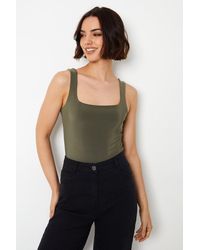 Oasis - Double Layer Square Neck Bodysuit - Lyst