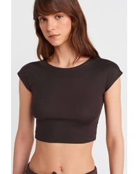 Dilvin - Slim Fit Crop Jersey Blouse - Lyst