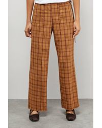 Warehouse - Mustard Flannel Mid Rise Tie Side Pocket Trouser - Lyst