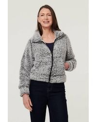 Izabel London - Teddy Textured Relaxed Zip-Up Jacket - Lyst