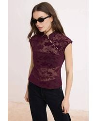 WOVCOR - Floral Mesh High Neck Sleeveless Blouse Top - Lyst