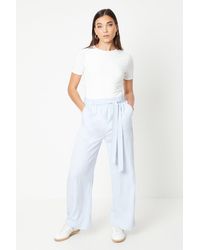 Oasis - Petite Soft Twill Paperbag Trouser - Lyst