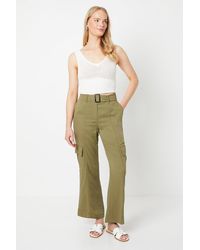 Oasis - Top Stitch Belted Utility Trouser - Lyst