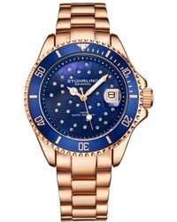 Stuhrling - Starsea Ladies' Quartz Fashion Diver Watch W/ Stainless Steel Link Bracelet - Lyst