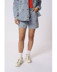 Kaffe - Babeth High Waisted Denim Shorts - Lyst