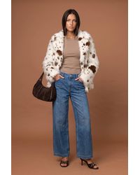 Urban Bliss - Faux Fur Cow Print Jacket - Lyst