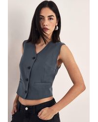 Nasty Gal - Tailored Boxy Button Through Waistcoat - Lyst